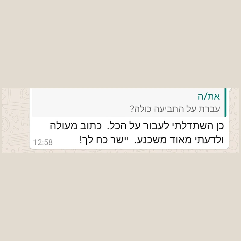 המלצת לקוח 12